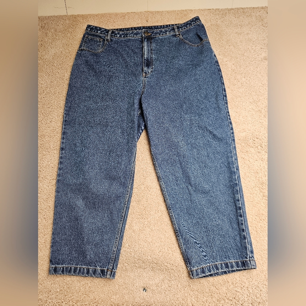 Lucy & Yak Jeans Unisex 40 Blue Straight Jeans High Waist Plus Organic Denim